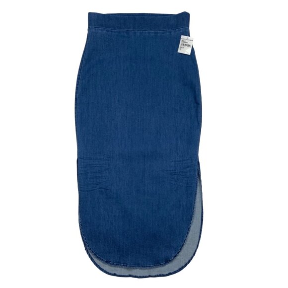 Frank & Eileen Donegal Unforgettable Skirt 4 Blue Denim Midi Asymmetrical - Picture 3 of 12